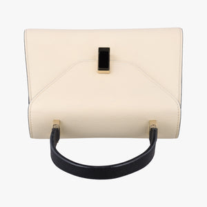 Pre-owned Valextra Iside White × Black Calfskin  shoulderbag | stylenewstar