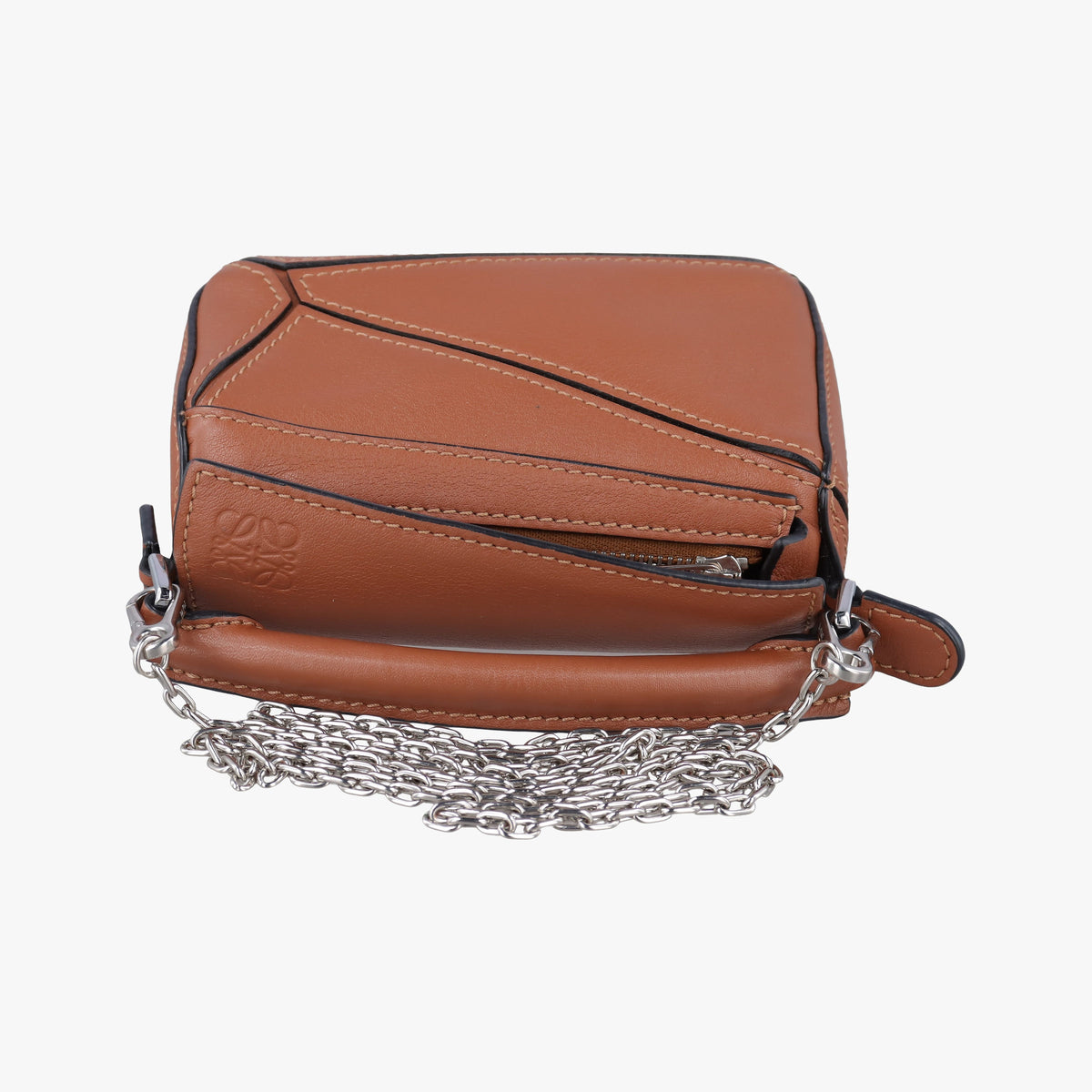 Pre-owned Loewe Puzzle Brown Leather  shoulderbag | stylenewstar