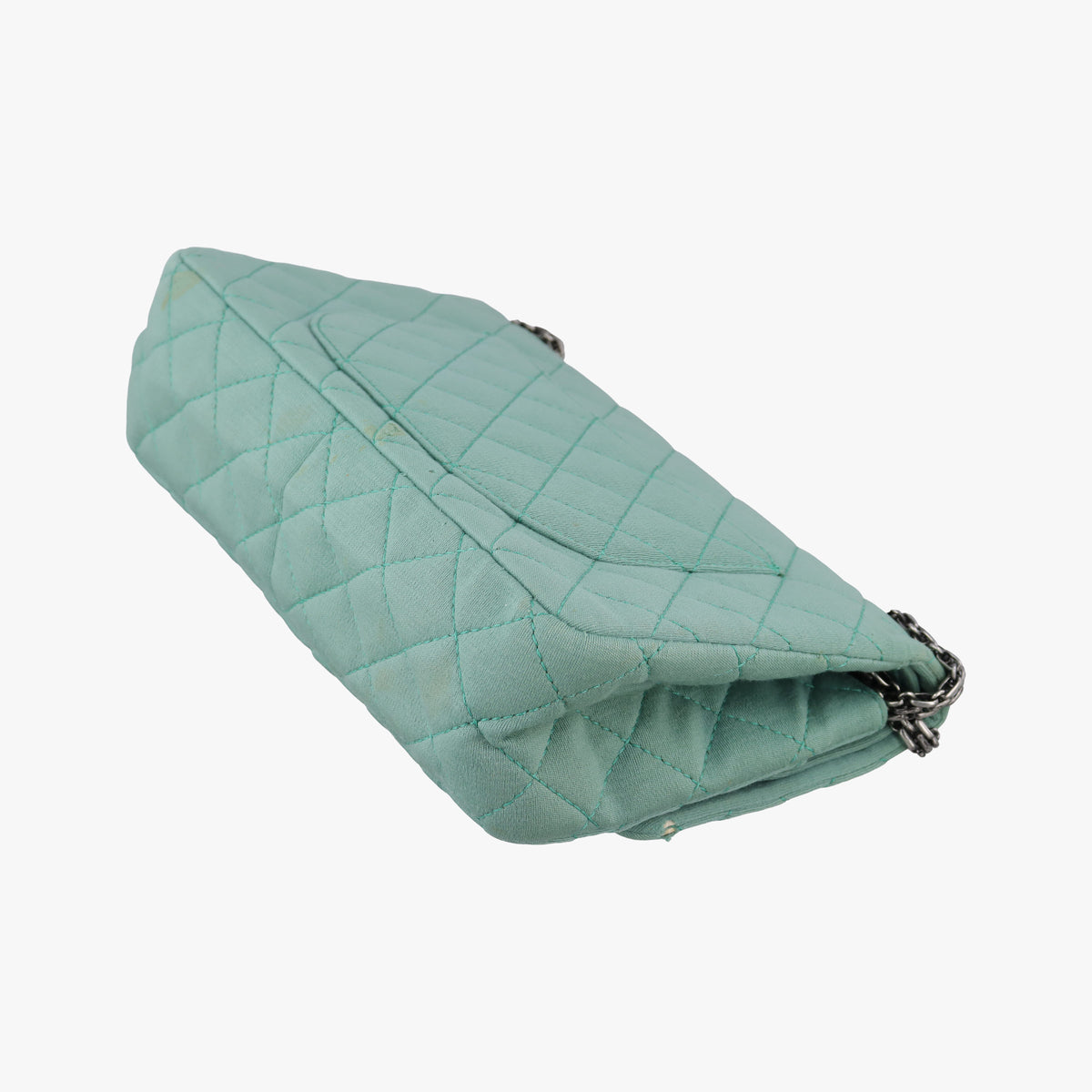 Pre-owned Chanel 2.55 Matelasse Green Fabric A66985 shoulderbag | stylenewstar