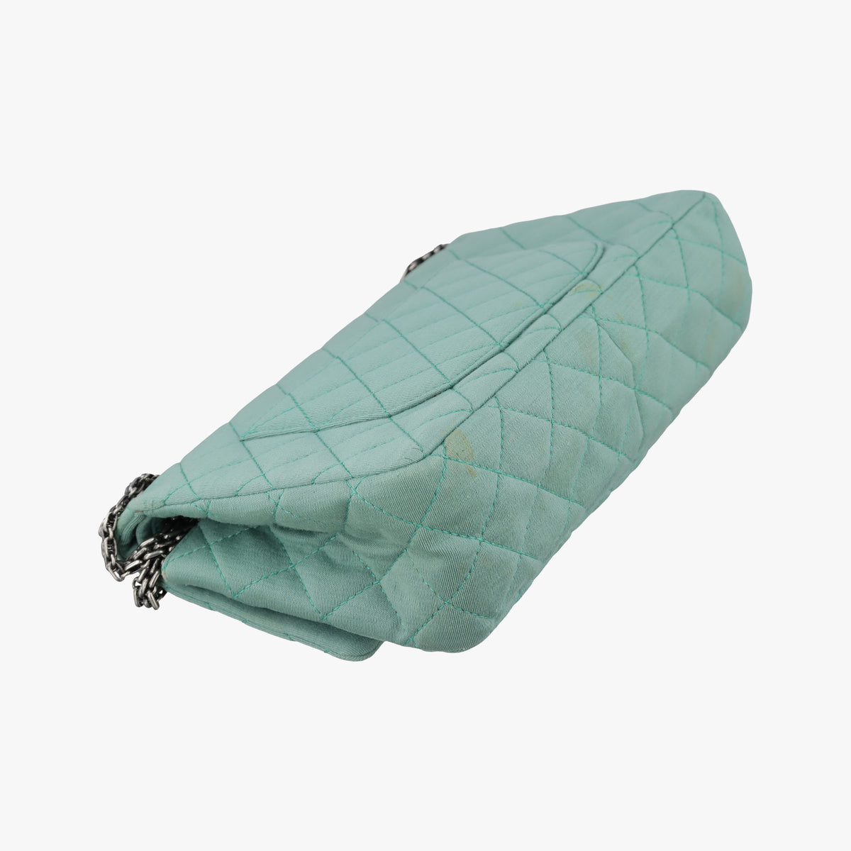 Pre-owned Chanel 2.55 Matelasse Green Fabric A66985 shoulderbag | stylenewstar