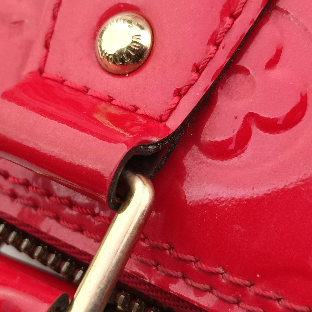Pre-owned Louis Vuitton Alma PM pomme d'amour Vernis M90096 handbag | stylenewstar