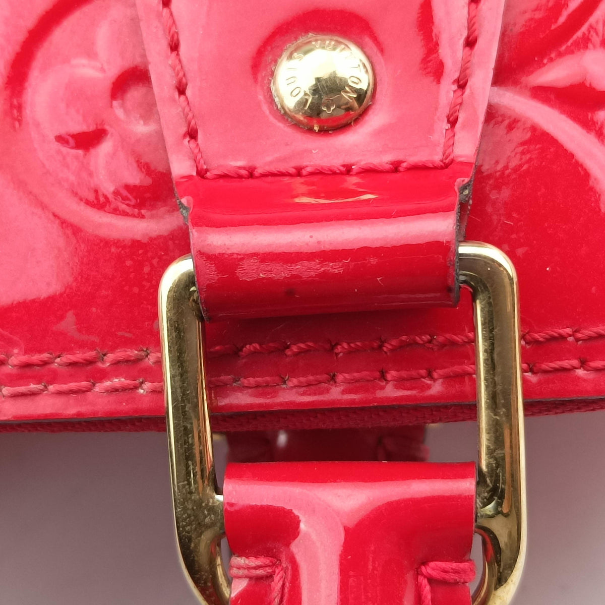 Pre-owned Louis Vuitton Alma PM pomme d'amour Vernis M90096 handbag | stylenewstar