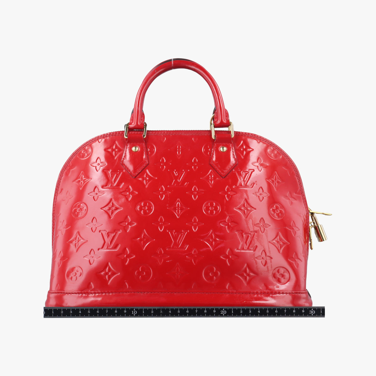 Pre-owned Louis Vuitton Alma PM pomme d'amour Vernis M90096 handbag | stylenewstar