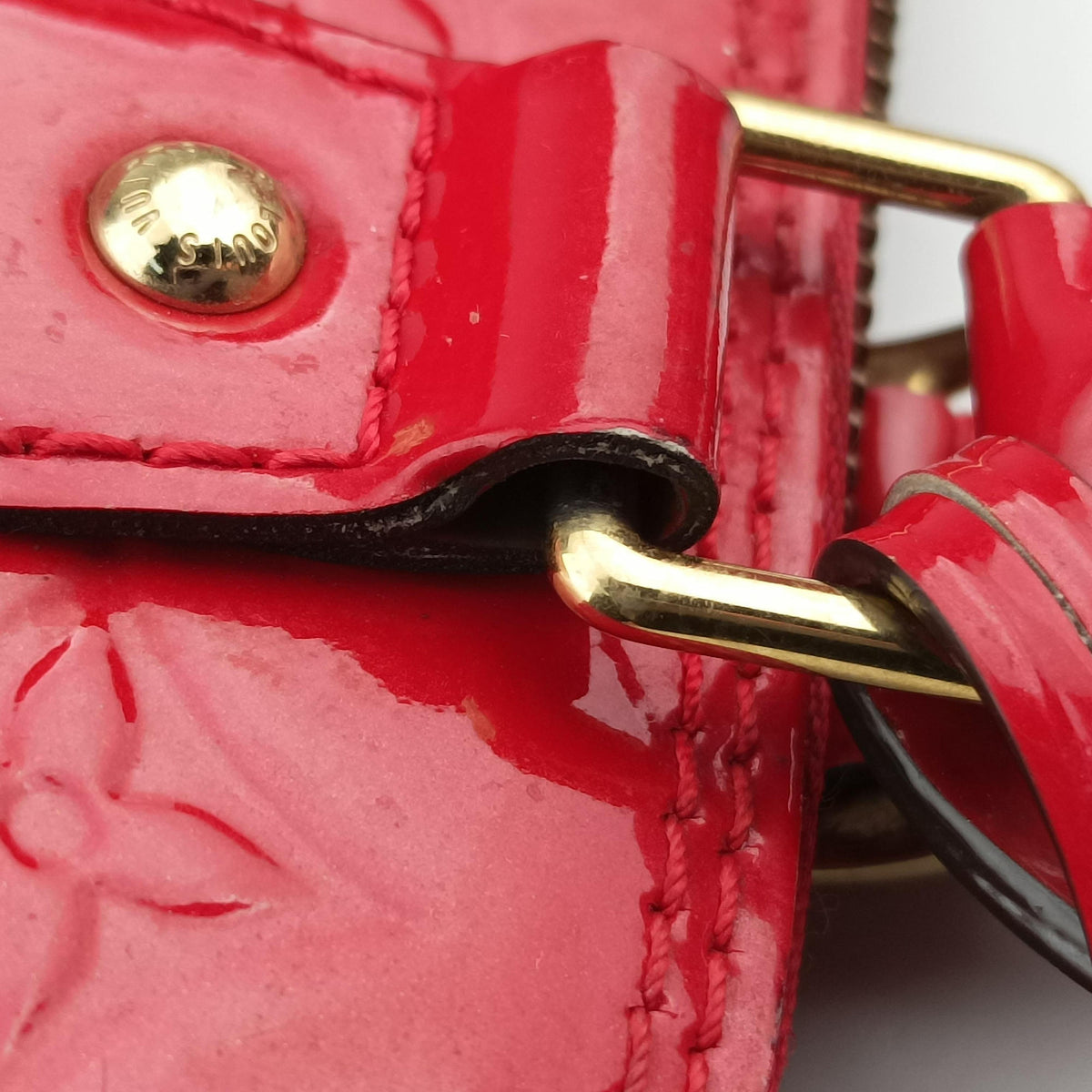 Pre-owned Louis Vuitton Alma PM pomme d'amour Vernis M90096 handbag | stylenewstar
