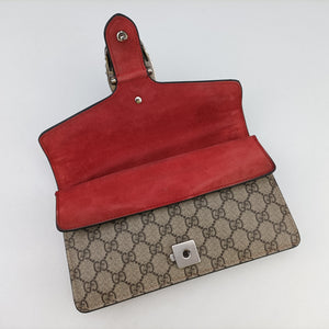 Pre-owned Gucci Dionysus beige×red PVC coated canvas × suede 499623 shoulderbag | stylenewstar