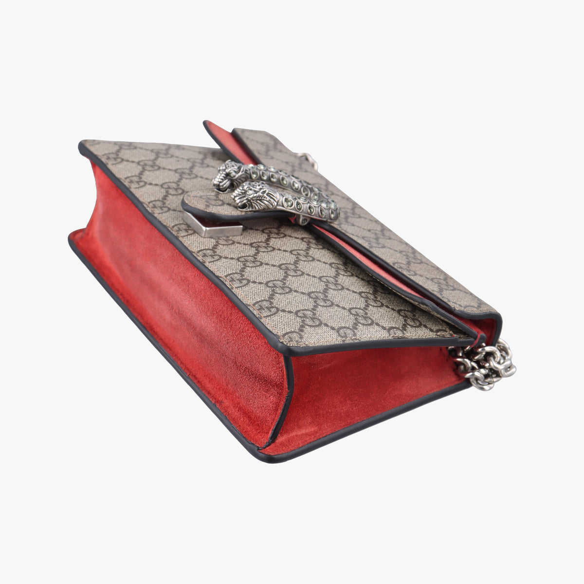 Pre-owned Gucci Dionysus beige×red PVC coated canvas × suede 499623 shoulderbag | stylenewstar