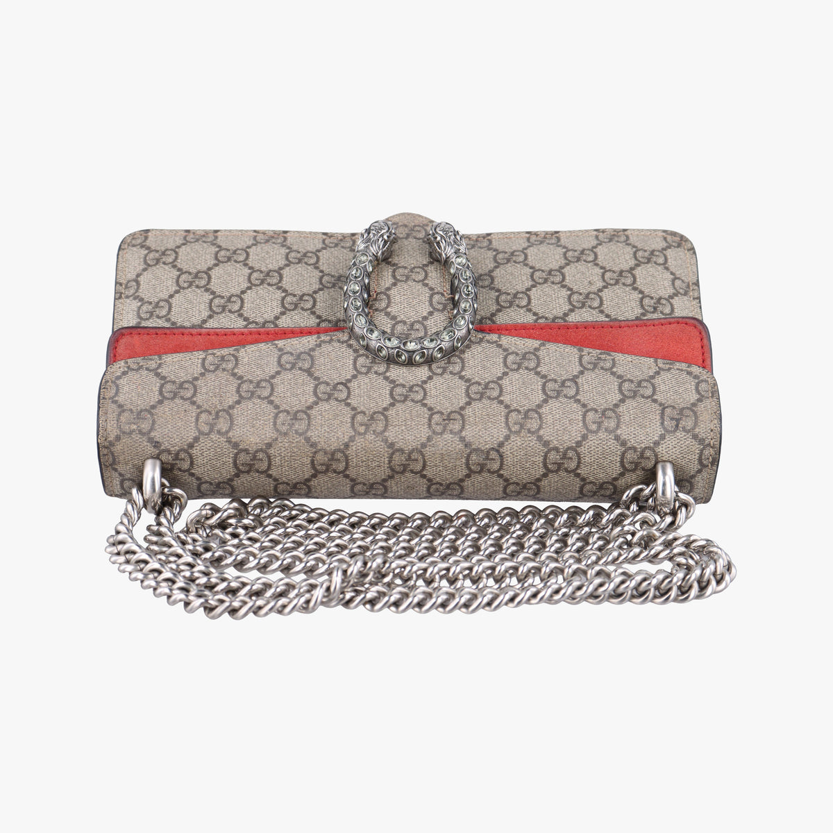 Pre-owned Gucci Dionysus beige×red PVC coated canvas × suede 499623 shoulderbag | stylenewstar