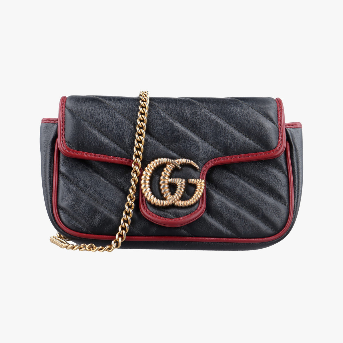 Pre-owned Gucci GG Marmont Black Leather 574969 shoulderbag | stylenewstar
