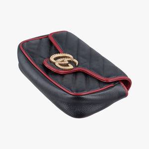 Pre-owned Gucci GG Marmont Black Leather 574969 shoulderbag | stylenewstar
