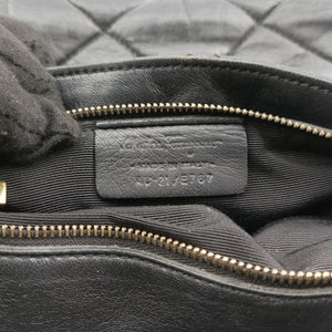 Pre-owned Ferragamo Vara Quilted Black Leather  shoulderbag | stylenewstar