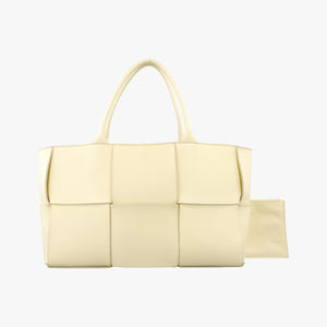 Pre-owned Bottega Veneta THE ARCO Tote small Yellow lambskin  handbag | stylenewstar