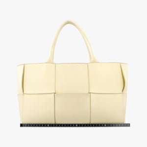 Pre-owned Bottega Veneta THE ARCO Tote small Yellow lambskin  handbag | stylenewstar