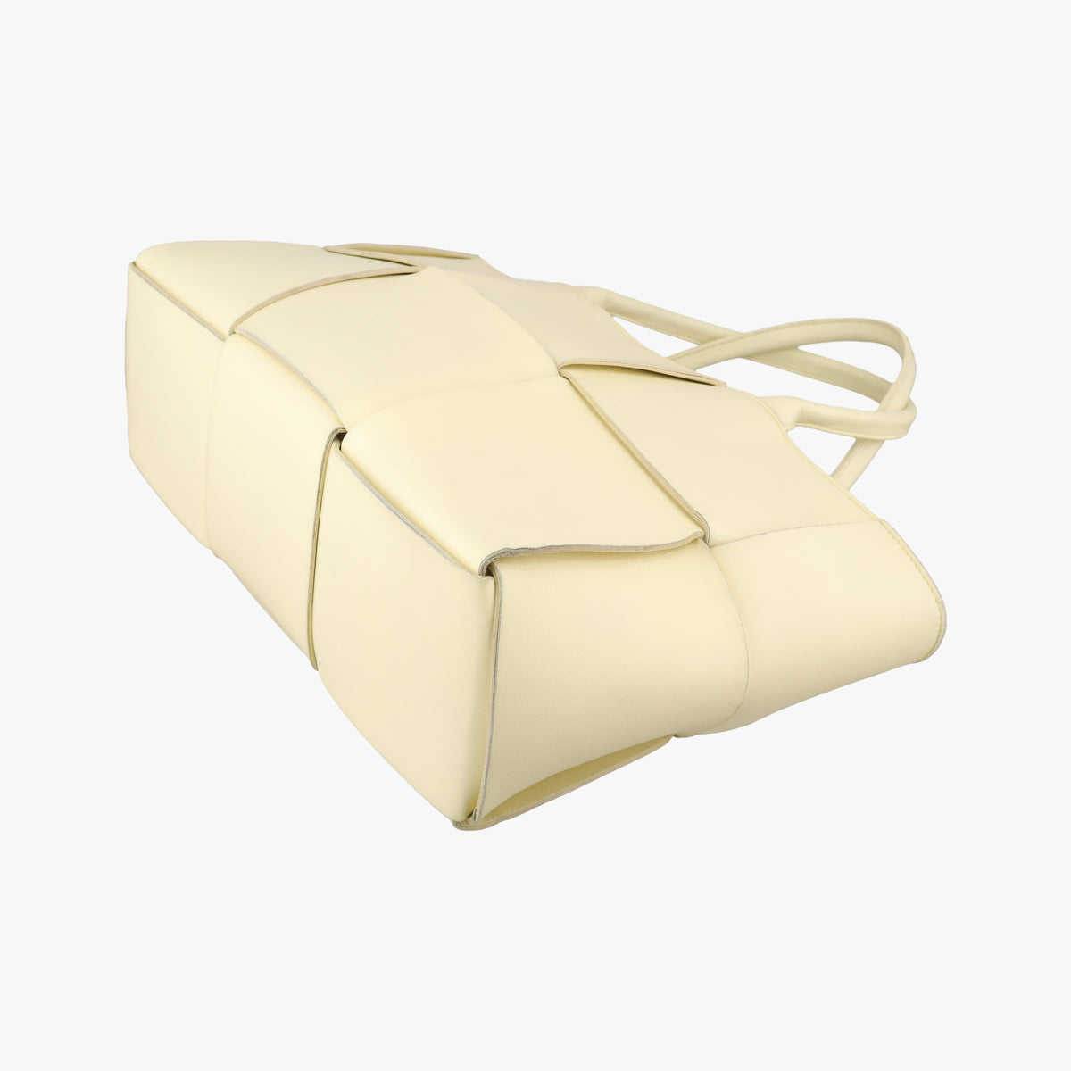 Pre-owned Bottega Veneta THE ARCO Tote small Yellow lambskin  handbag | stylenewstar