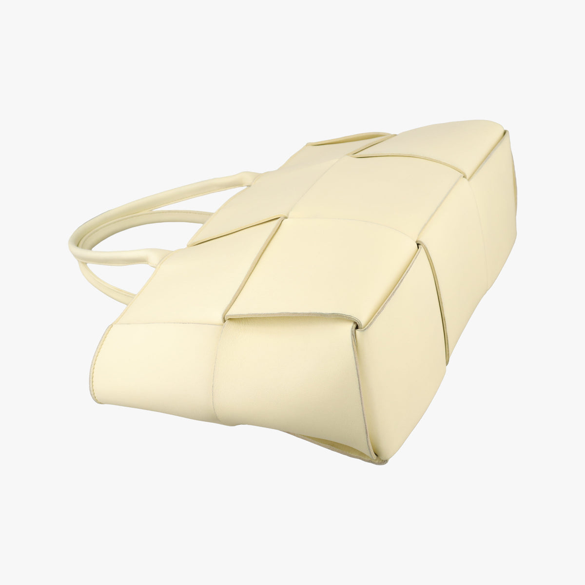 Pre-owned Bottega Veneta THE ARCO Tote small Yellow lambskin  handbag | stylenewstar