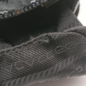 Pre-owned Prada Mini Drawstring Black Sequins 1NR016 shoulderbag | stylenewstar