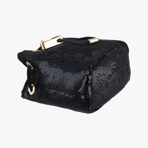 Pre-owned Prada Mini Drawstring Black Sequins 1NR016 shoulderbag | stylenewstar
