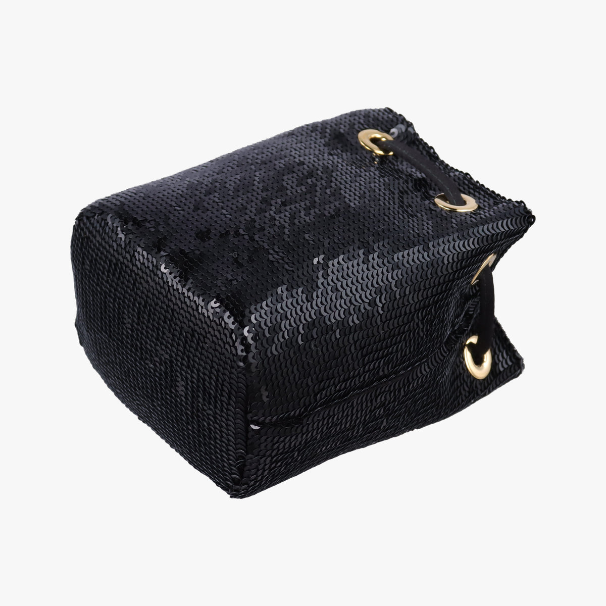 Pre-owned Prada Mini Drawstring Black Sequins 1NR016 shoulderbag | stylenewstar
