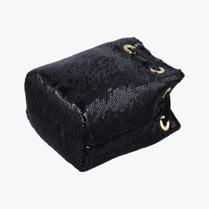 Pre-owned Prada Mini Drawstring Black Sequins 1NR016 shoulderbag | stylenewstar
