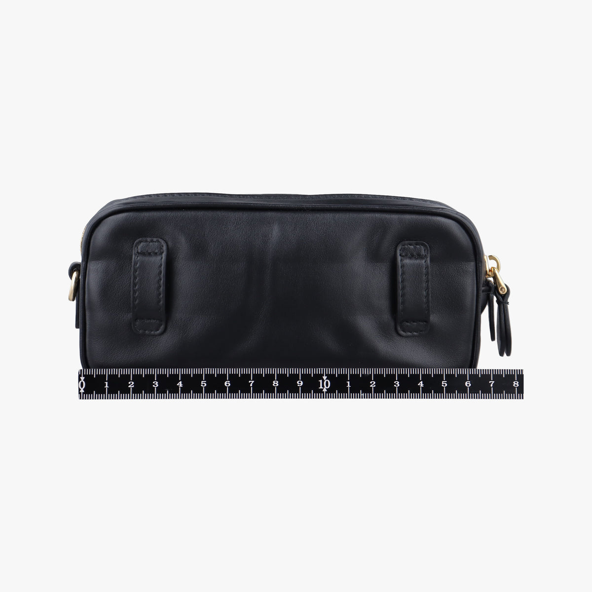 Pre-owned Miu Miu Logo belt Black leather  bum bag/waist bag | stylenewstar