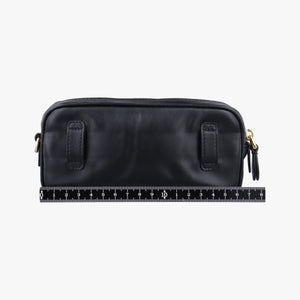 Pre-owned Miu Miu Logo belt Black leather  bum bag/waist bag | stylenewstar