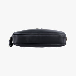 Pre-owned Miu Miu Logo belt Black leather  bum bag/waist bag | stylenewstar