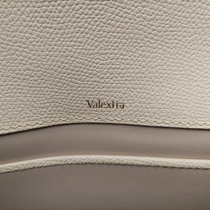 Pre-owned Valextra Iside White × Black Leather  shoulderbag | stylenewstar