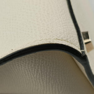 Pre-owned Valextra Iside White × Black Leather  shoulderbag | stylenewstar