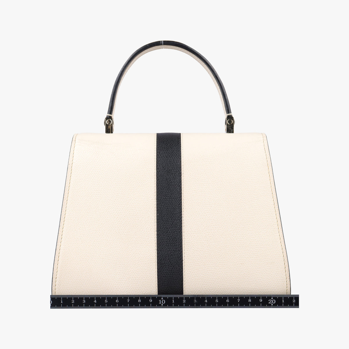 Pre-owned Valextra Iside White × Black Leather  shoulderbag | stylenewstar