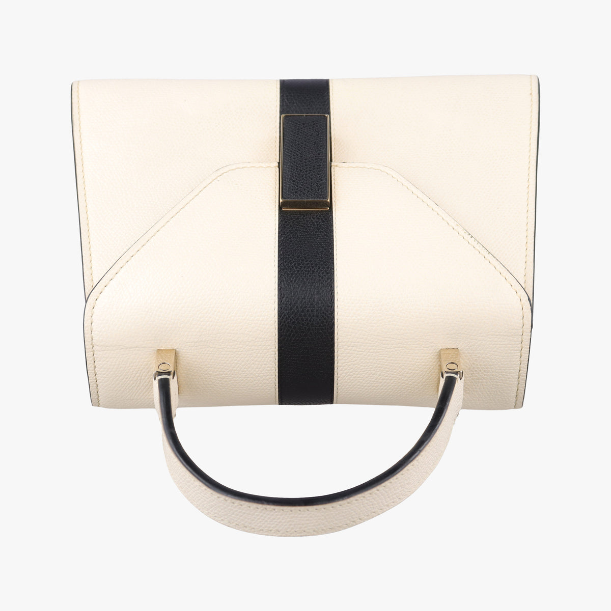 Pre-owned Valextra Iside White × Black Leather  shoulderbag | stylenewstar