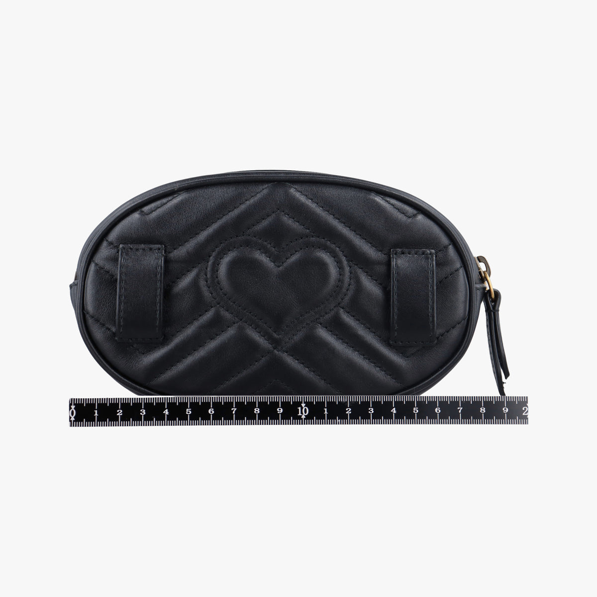 Pre-owned Gucci GG Marmont Black Leather 476434 bum bag/waist bag | stylenewstar