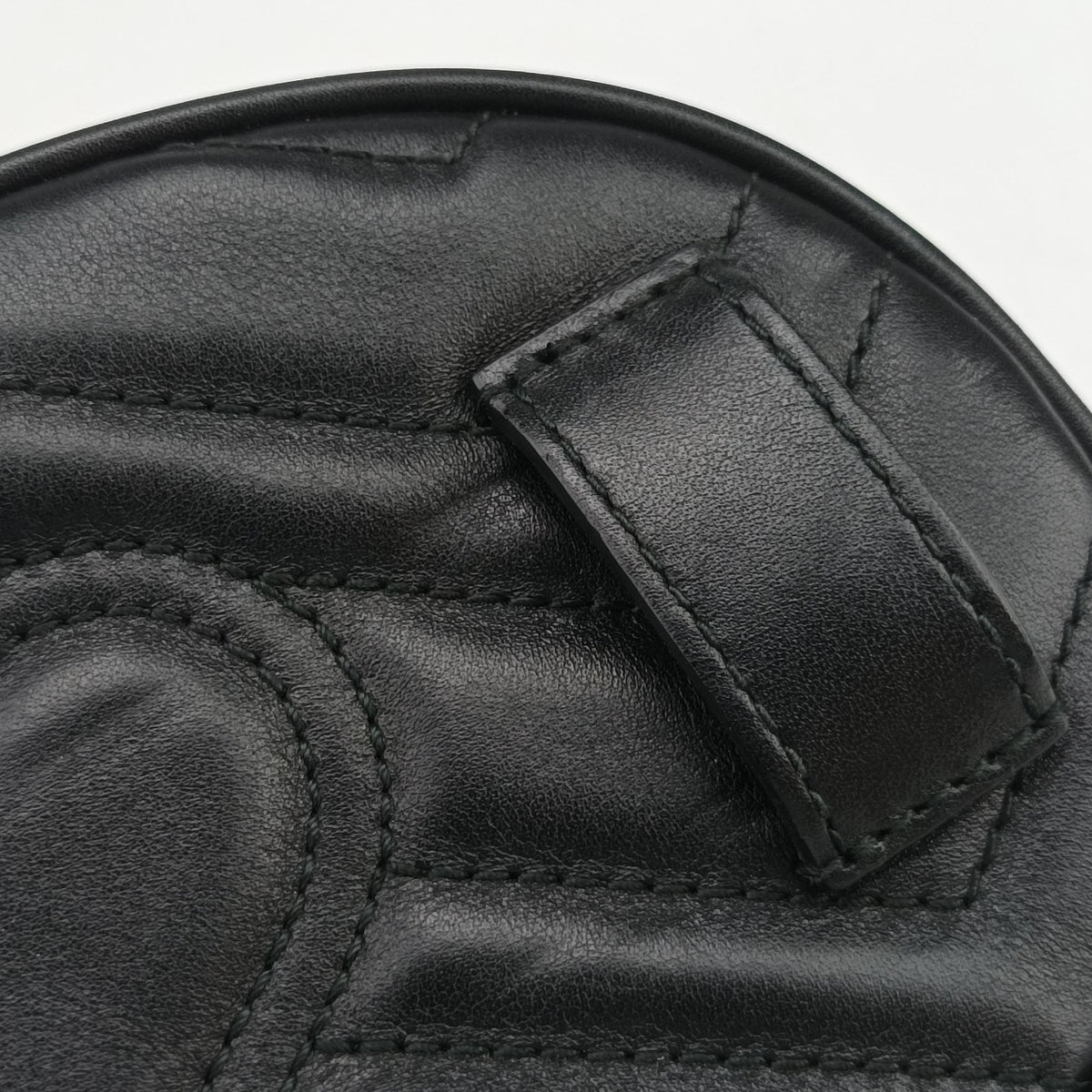 Pre-owned Gucci GG Marmont Black Leather 476434 bum bag/waist bag | stylenewstar