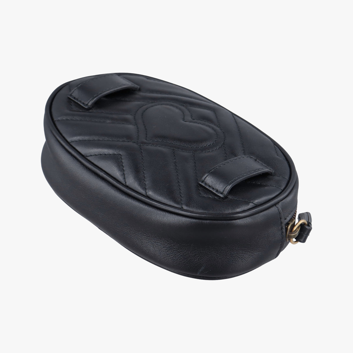 Pre-owned Gucci GG Marmont Black Leather 476434 bum bag/waist bag | stylenewstar