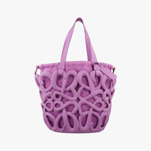 Pre-owned Loewe Anagram cutout Purple Leather  shoulderbag | stylenewstar