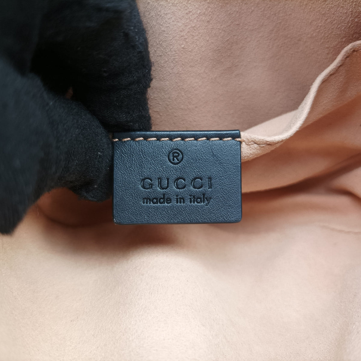 Pre-owned Gucci GG Marmont Black Leather 476434 bum bag/waist bag | stylenewstar