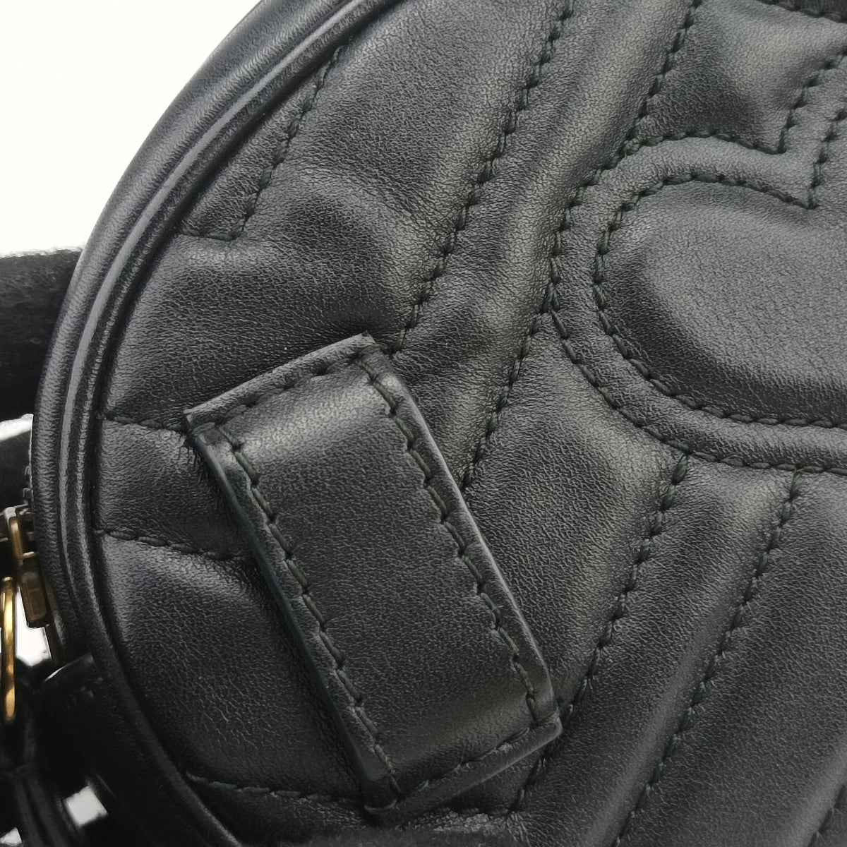 Pre-owned Gucci GG Marmont Black Leather 476434 bum bag/waist bag | stylenewstar