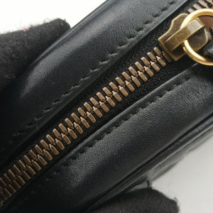 Pre-owned Gucci GG Marmont Black Leather 476434 bum bag/waist bag | stylenewstar