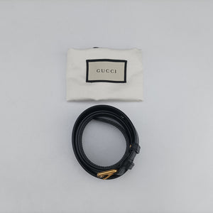 Pre-owned Gucci GG Marmont Black Leather 476434 bum bag/waist bag | stylenewstar