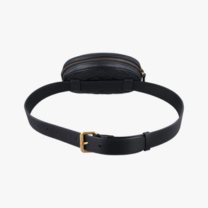 Pre-owned Gucci GG Marmont Black Leather 476434 bum bag/waist bag | stylenewstar