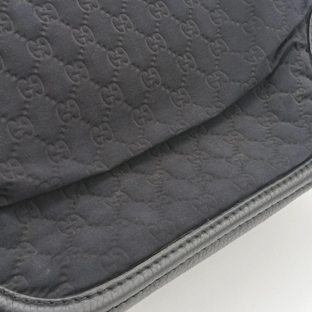 Pre-owned Gucci New Bamboo Black canvas× leather 240241 shoulderbag | stylenewstar