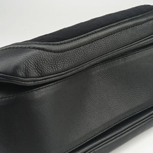 Pre-owned Gucci New Bamboo Black canvas× leather 240241 shoulderbag | stylenewstar