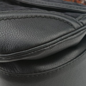Pre-owned Gucci New Bamboo Black canvas× leather 240241 shoulderbag | stylenewstar