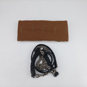 Pre-owned Gucci New Bamboo Black canvas× leather 240241 shoulderbag | stylenewstar