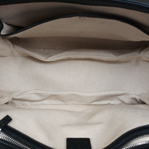 Pre-owned Gucci New Bamboo Black canvas× leather 240241 shoulderbag | stylenewstar