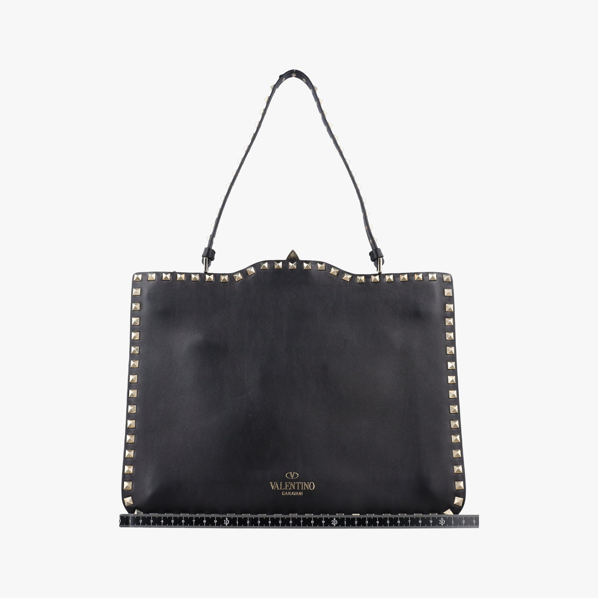 Pre-owned Valentino Rockstud Black Leather  shoulderbag | stylenewstar