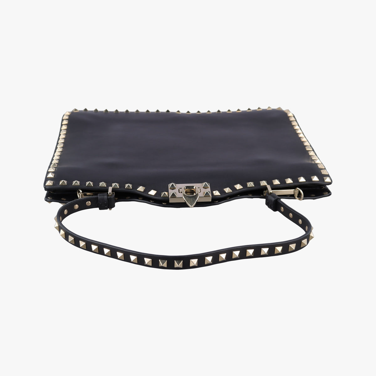 Pre-owned Valentino Rockstud Black Leather  shoulderbag | stylenewstar