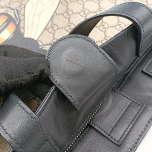 Vintage Gucci GG Supreme Bee beige×black PVC coated canvas×Leather 450950 shoulderbag | stylenewstar