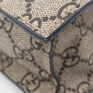 Vintage Gucci GG Supreme Bee beige×black PVC coated canvas×Leather 450950 shoulderbag | stylenewstar