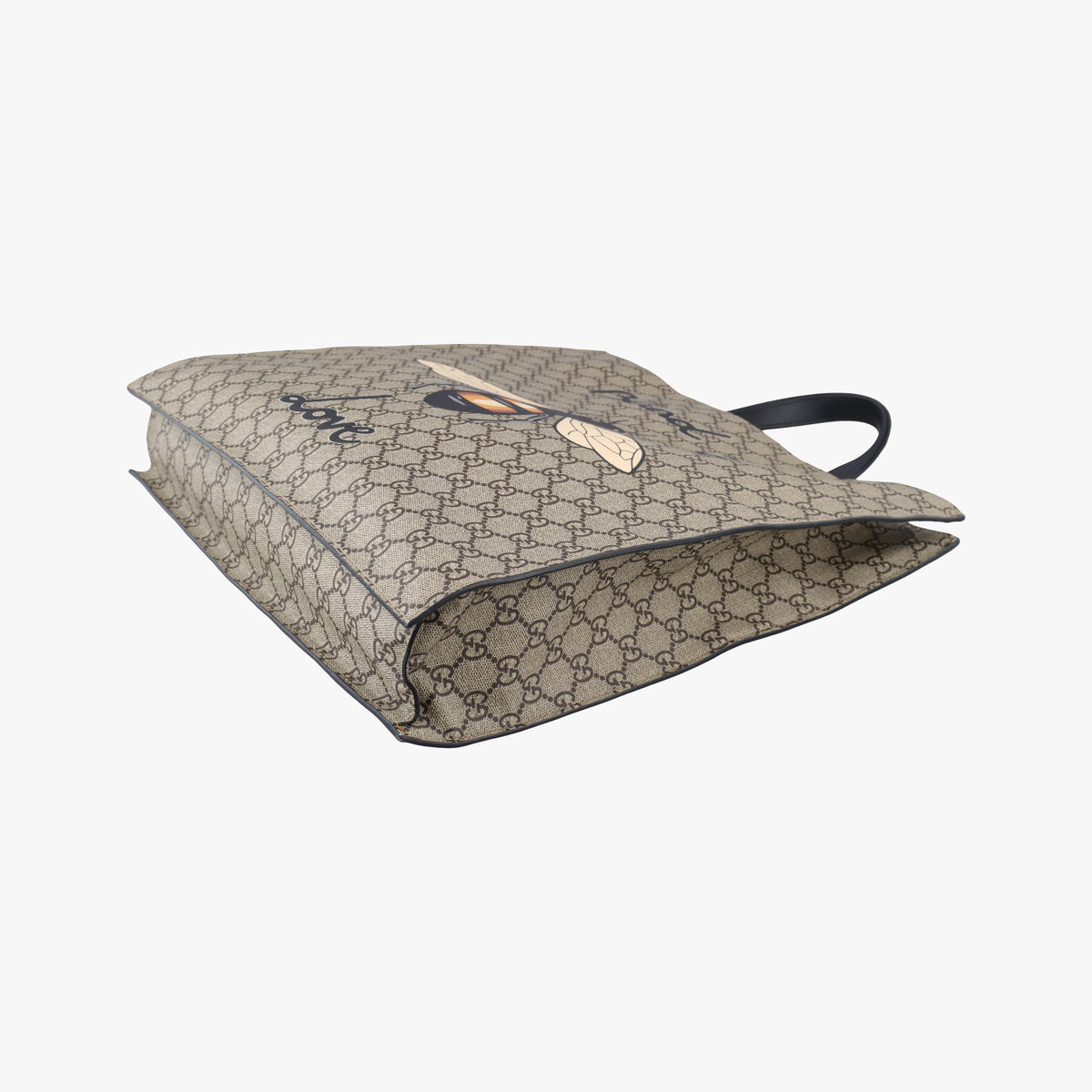 Vintage Gucci GG Supreme Bee beige×black PVC coated canvas×Leather 450950 shoulderbag | stylenewstar