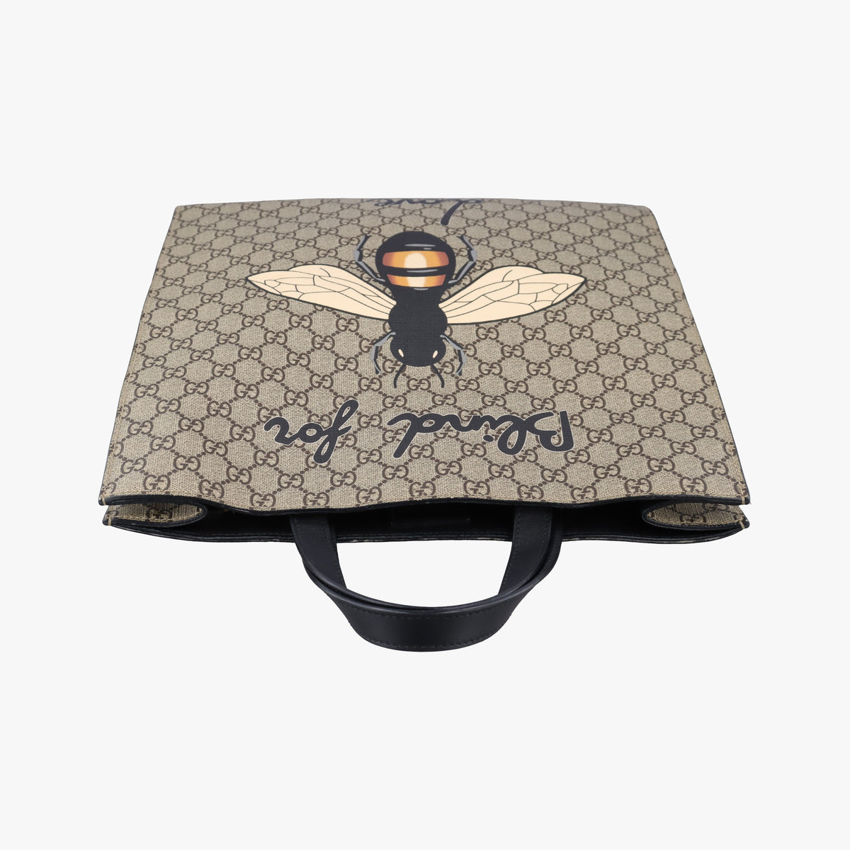 Vintage Gucci GG Supreme Bee beige×black PVC coated canvas×Leather 450950 shoulderbag | stylenewstar