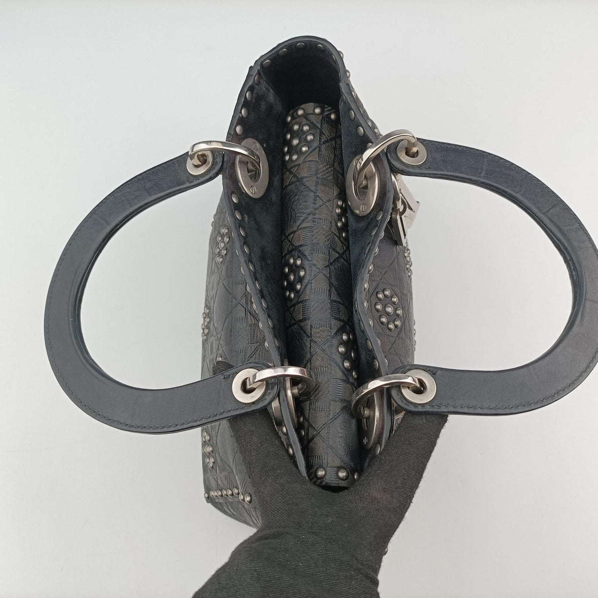 Vintage Christian Dior Lady Dior Black Leather  shoulderbag | stylenewstar